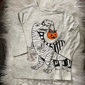 🎃🍬 Toddler Unisex Halloween Dinosaur Skeleton Candy Shirt